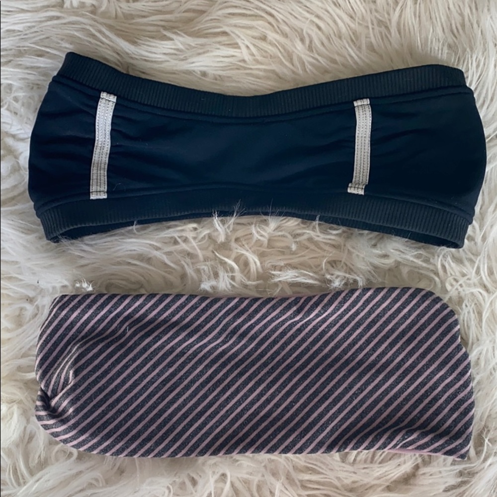 Lululemon black ear warmer & striped headband